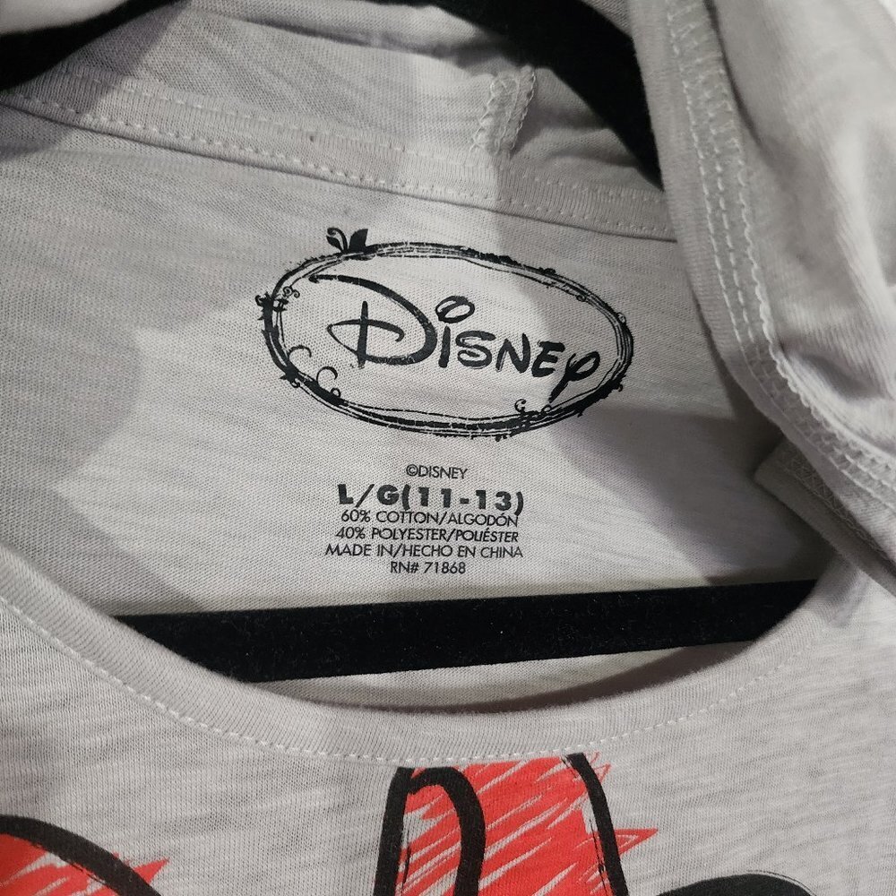 NWOT Disney Minnie Mouse Long Sleeve Hooded Thin Shirt L 11-13 - Picture 3 of 5